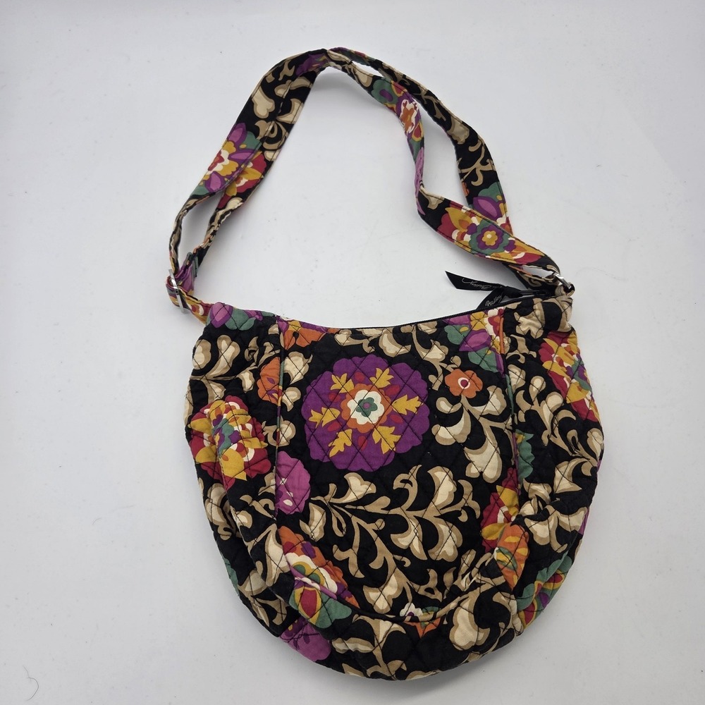 Vera Bradley Crossbody Shoulder Bag Floral Quilted Cotton Magnetic Front Pocket - Picture 6 of 13